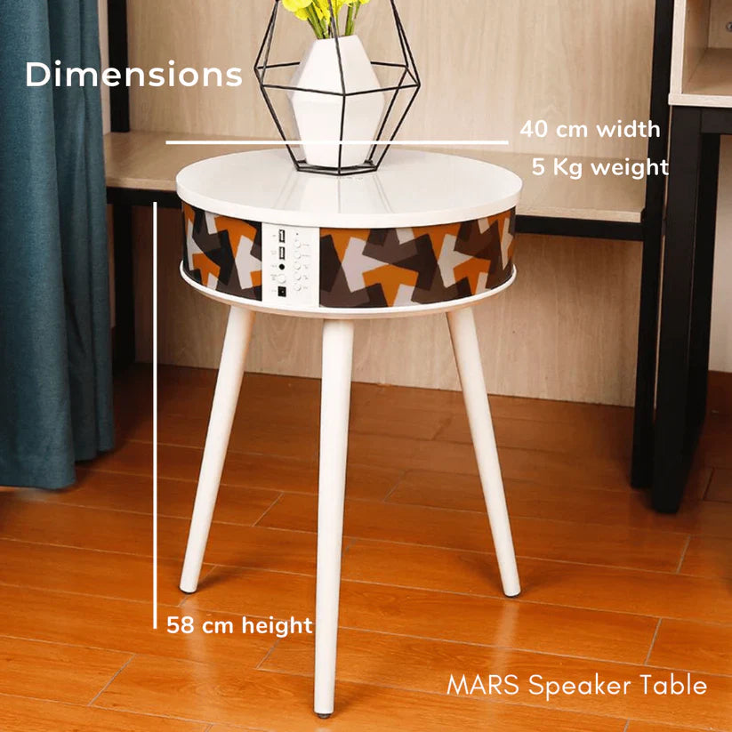 Bluetooth Speaker Table with LED Lights